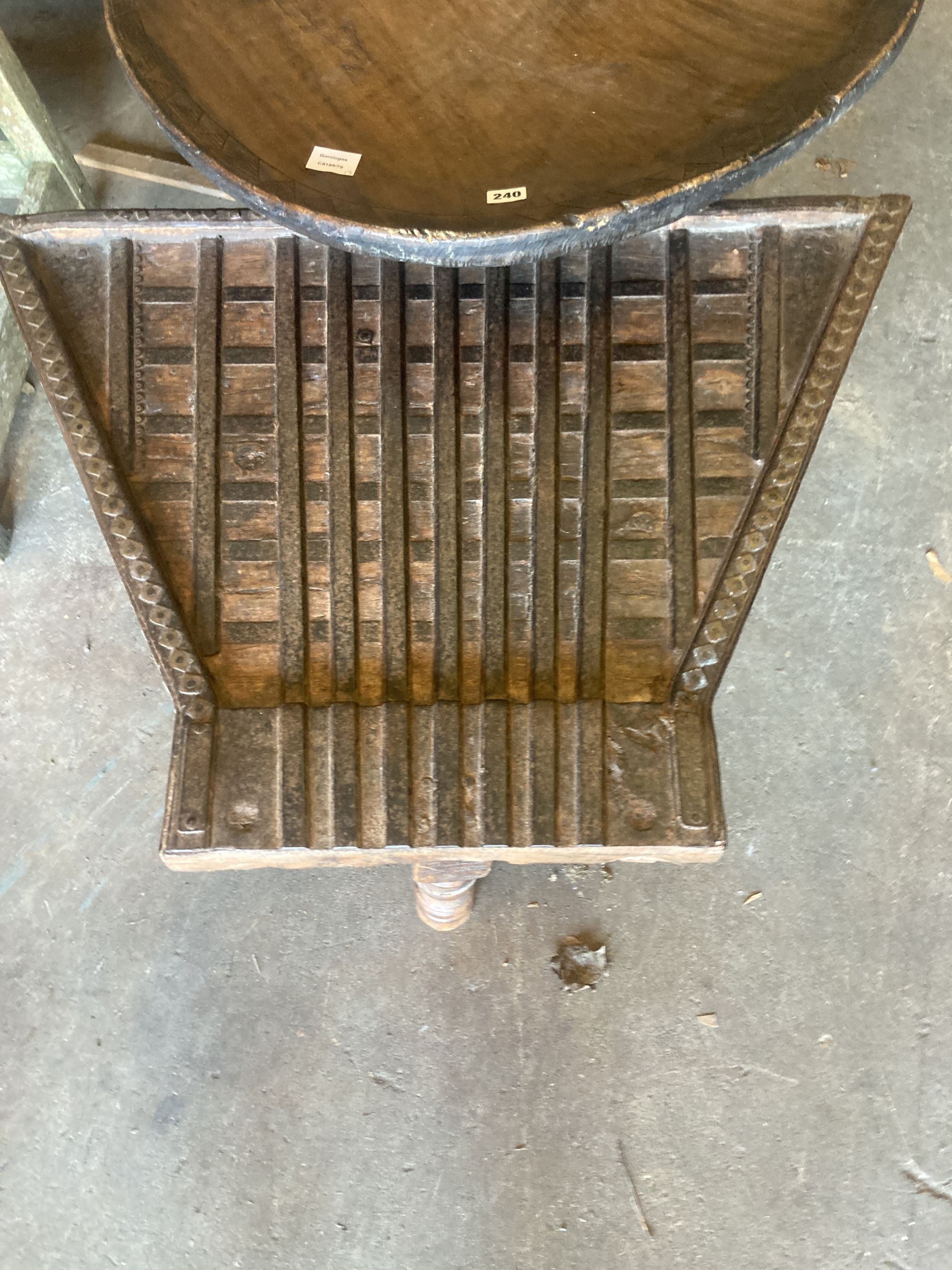 Two African carved hardwood tables, largest 72cm diameter 50cm high